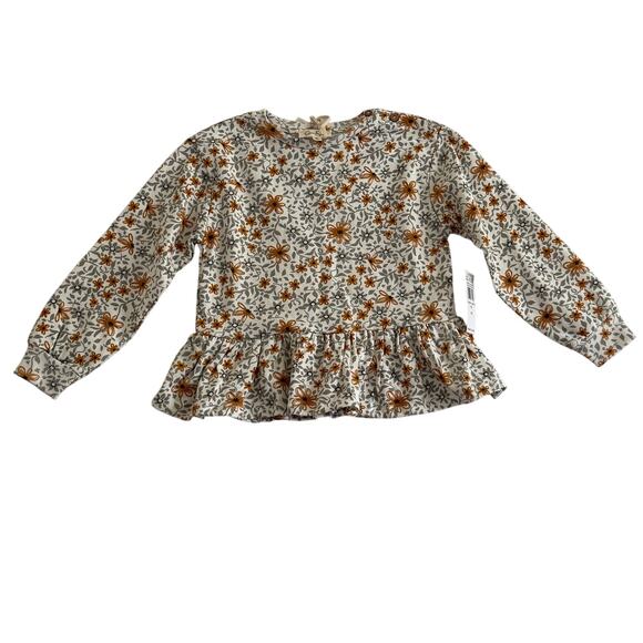 Jessica Simpson Other - Jessica Simpson Girls Fall Floral Print Peplum Fleece Shirt Size 7-8 New